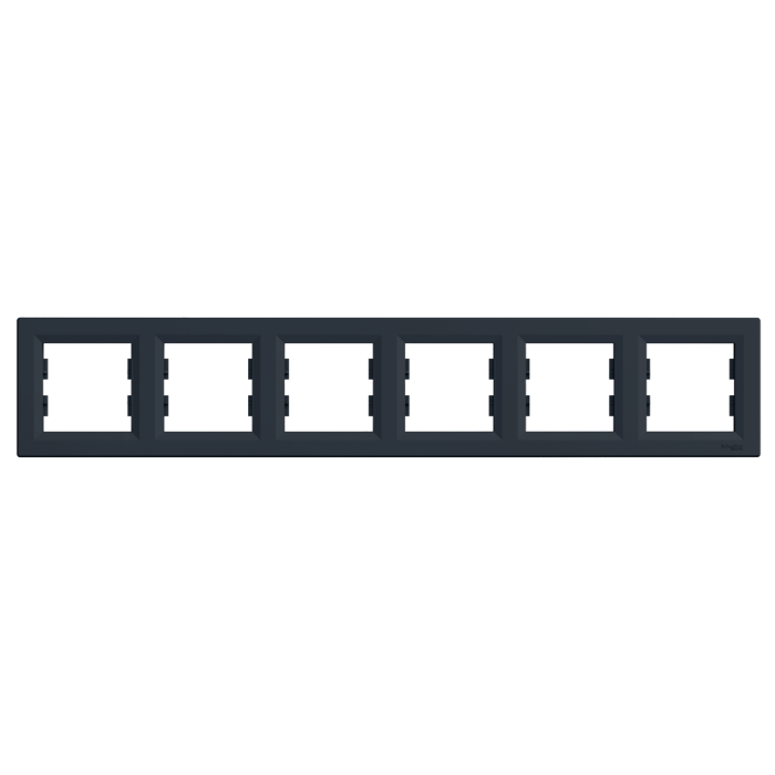 Рамка 6 постова, чорна, Asfora - Schneider Electric [EPH5800671]