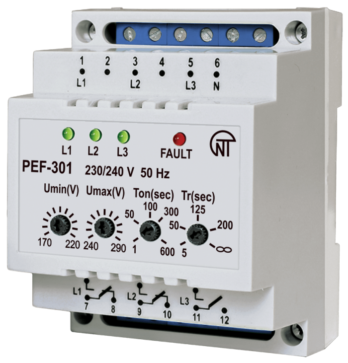 Електронний перемикач фаз ПЕФ-301, Новатек-Електро