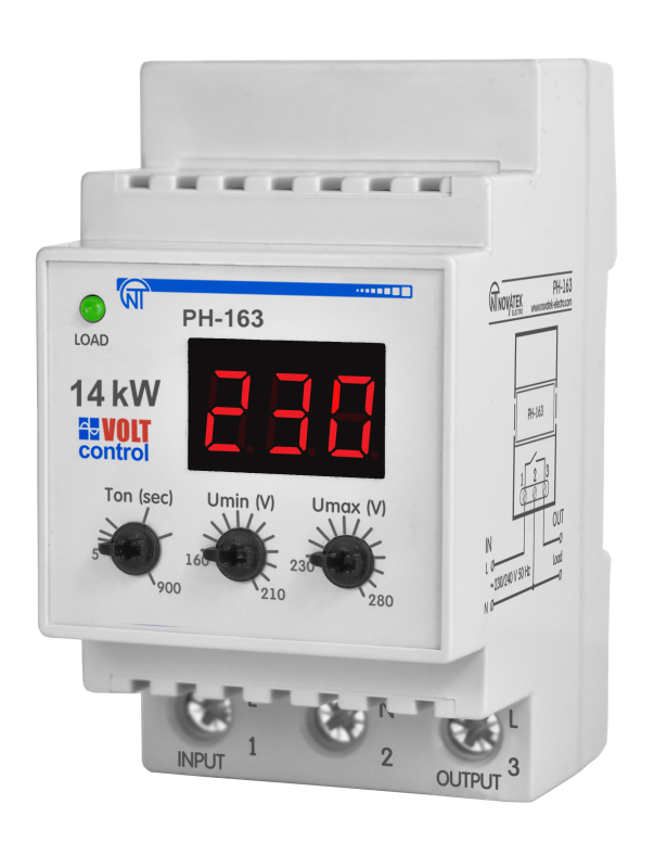 Реле напруги РН-163 «VOLT CONTROL» 63А, Новатек-Електро