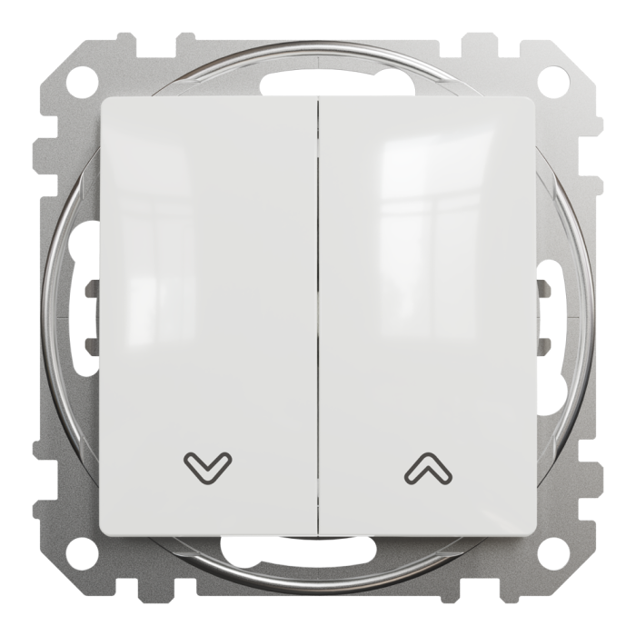 Вимикач, білий, 2-клавішний, 10 А, Sedna design&elements - Schneider Electric [SDD111104]