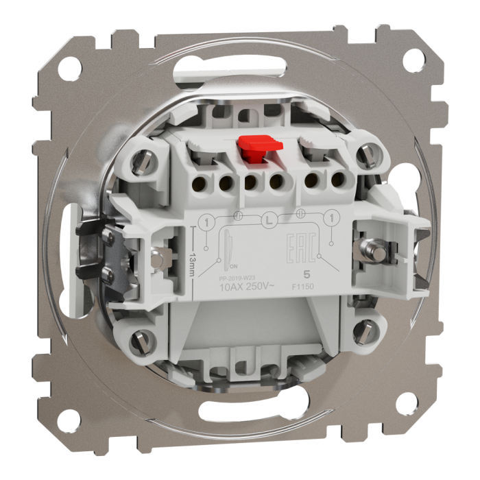 Вимикач, білий, 2-клавішний, 10 А, Sedna design&elements - Schneider Electric [SDD111105]