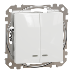 Вимикач, білий, 2-клавішний, 10 А, Sedna design&elements - Schneider Electric [SDD111105L]