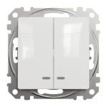 Вимикач, білий, 2-клавішний, 10 А, Sedna design&elements - Schneider Electric [SDD111105L]