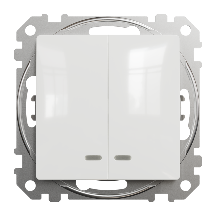 Вимикач, білий, 2-клавішний, 10 А, Sedna design&elements - Schneider Electric [SDD111105L]