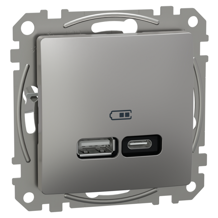 USB розетка, алюмінієва, Sedna design&elements - Schneider Electric [SDD113405]