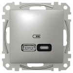 USB розетка, алюмінієва, Sedna design&elements - Schneider Electric [SDD113405]