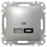 USB розетка, алюмінієва, Sedna design&elements - Schneider Electric [SDD113405]