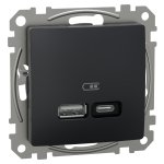 USB розетка, чорна, Sedna design&elements - Schneider Electric [SDD114405]