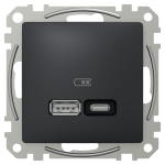 USB розетка, чорна, Sedna design&elements - Schneider Electric [SDD114405]
