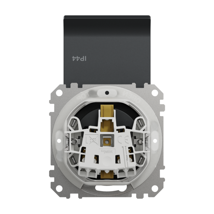 Розетка, чорна, 16 А, Sedna design&elements - Schneider Electric [SDD214024]