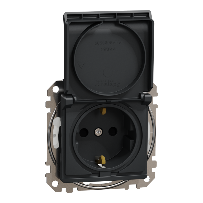 Розетка, чорна, 16 А, Sedna design&elements - Schneider Electric [SDD214024]