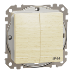 Двоклавішний вимикач IP44, 10А, Береза Sedna Elements [SDD280105]