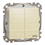 Двоклавішний вимикач IP44, 10А, Береза Sedna Elements [SDD280105]