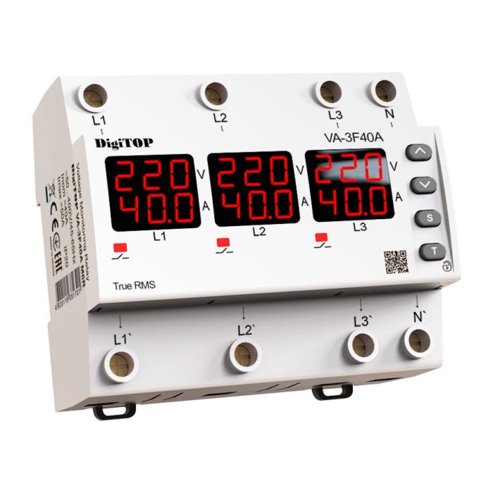 Реле напруги з контролем струму VА-3F40A M6R DigiTOP