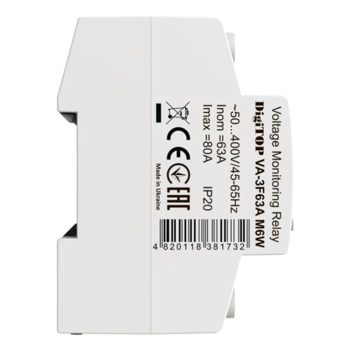 Реле напруги з контролем струму VА-3F63A M6W DigiTOP