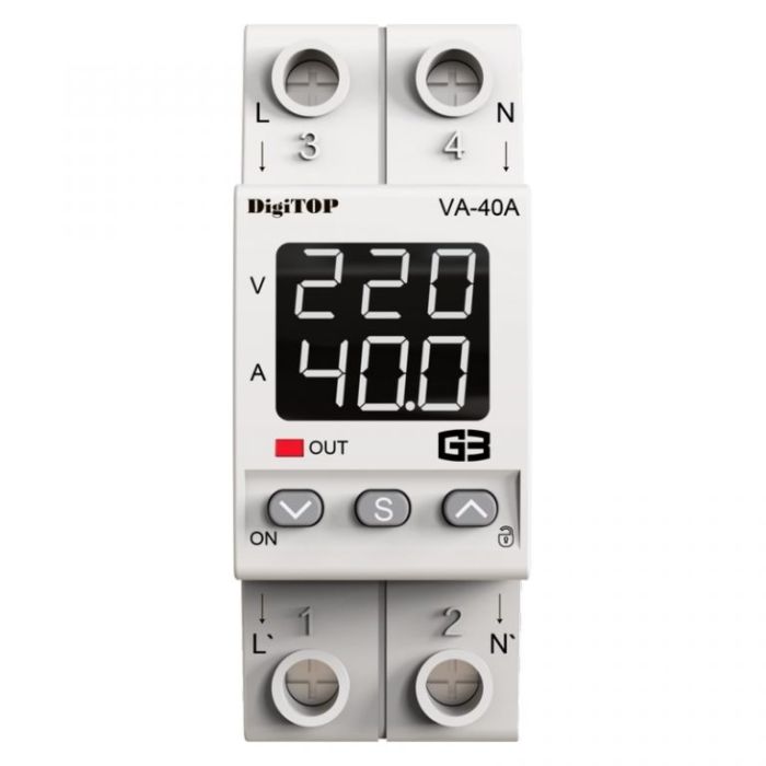 Реле напруги з контролем струму VA-40A M2W DigiTOP