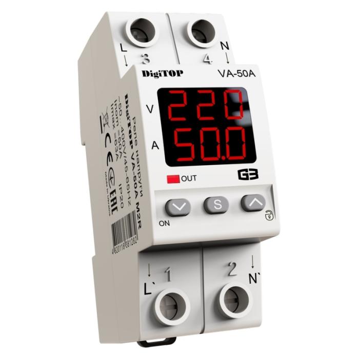 Реле напруги з контролем струму VA-50A M2R DigiTOP